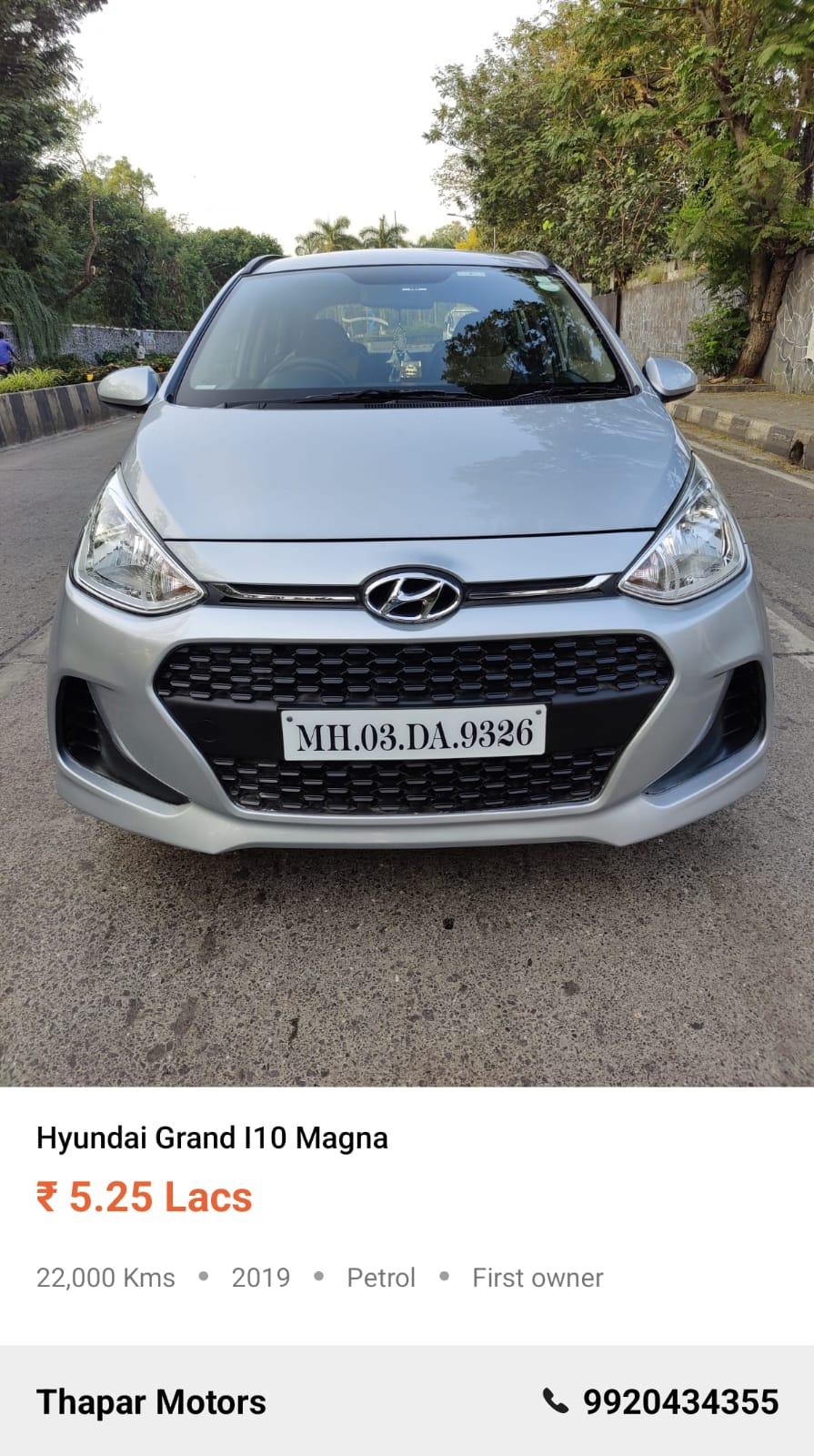 HYUNDAI GRAND I10 2019 MAGNA MT PETROL