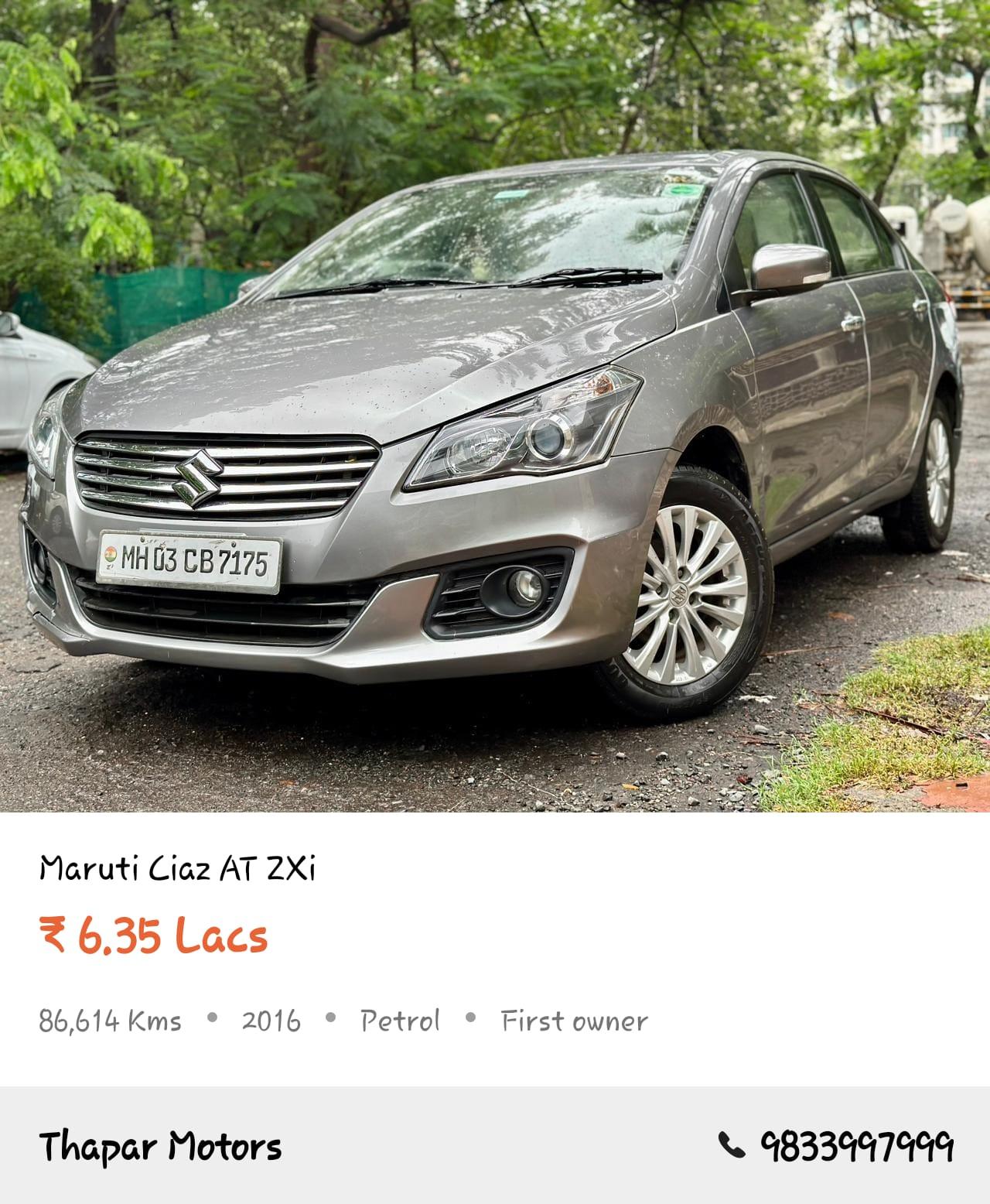 MARUTI SUZUKI CIAZ 2016 ZXI AT PETROL