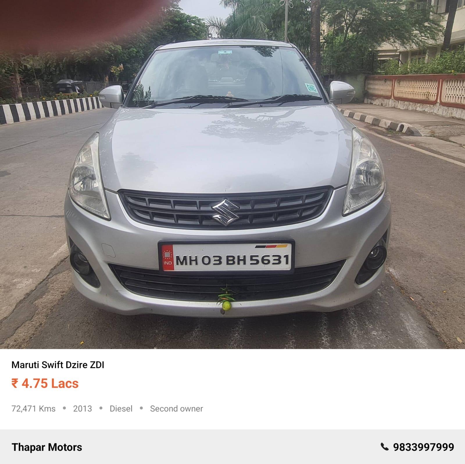 MARUTI SUZUKI SWIFT DZIRE 2013 ZDI MT DIESEL