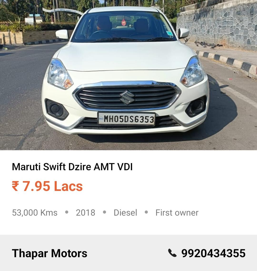 SWIFT DZIRE 2018 VDI AT DIESEL