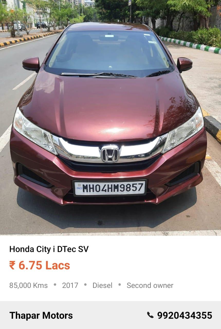 HONDA CITY 2017 SV MT DIESEL