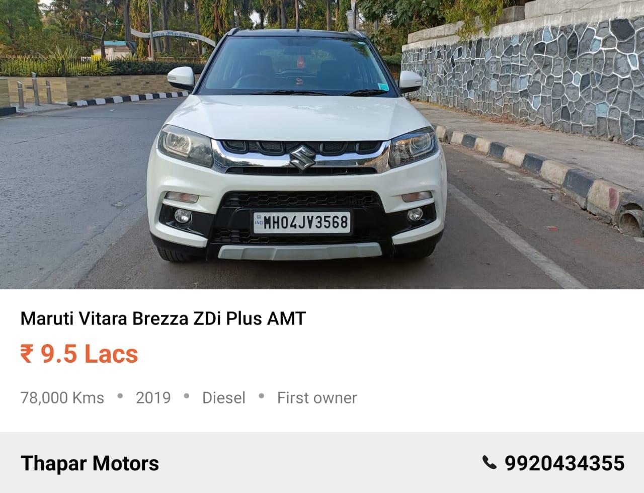 MARUTI VITARA BREZZA 2019 ZDI+ AT DIESEL