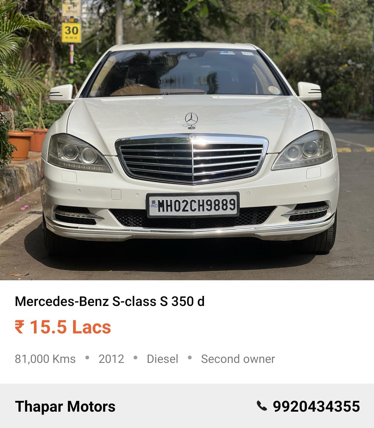 MERCEDES BENZ 2012 S-CLASS 350D AT DIESEL