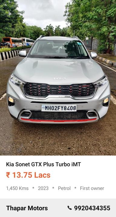 KIA SONET 2023 GTX PLUS IMT PETROL