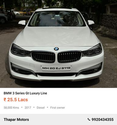 BMW 3 SERIES 2017 GT LUXURY LINE AUTO DIESEL