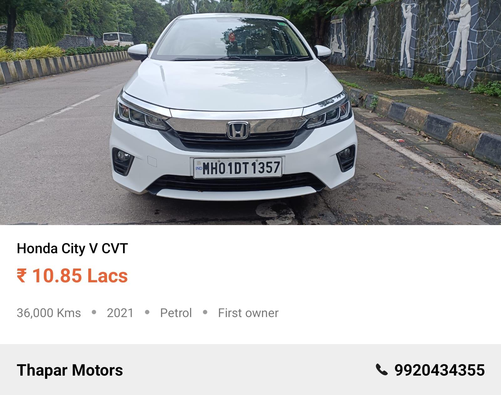 HONDA CITY 2021 V CVT AUTO PETROL