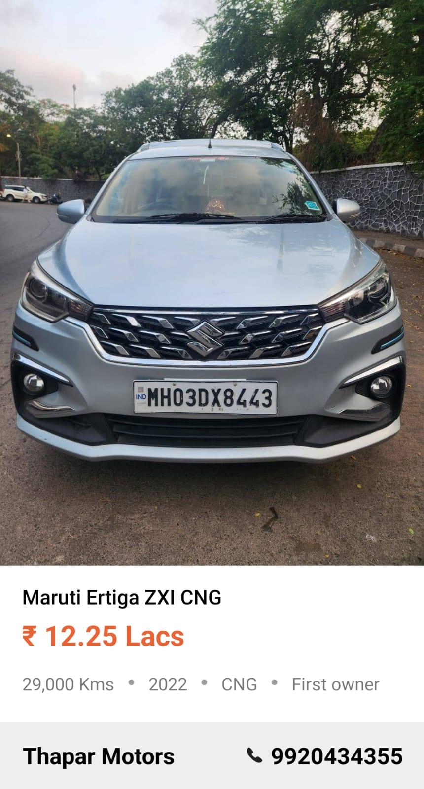 MARUTI SUZUKI ERTIGA 2022 ZXI (O) PETROL + CNG MANUAL