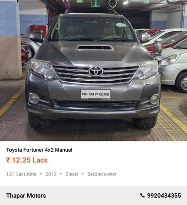 TOYOTA FORTUNER 2013 4X2 MANUAL DIESEL