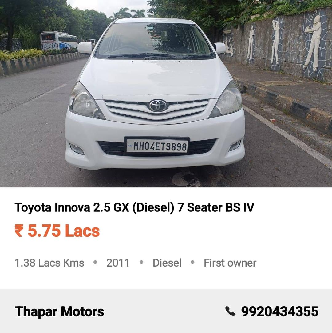 TOYOTA INNOVA 2011 GX MANUAL DIESEL 7 STR