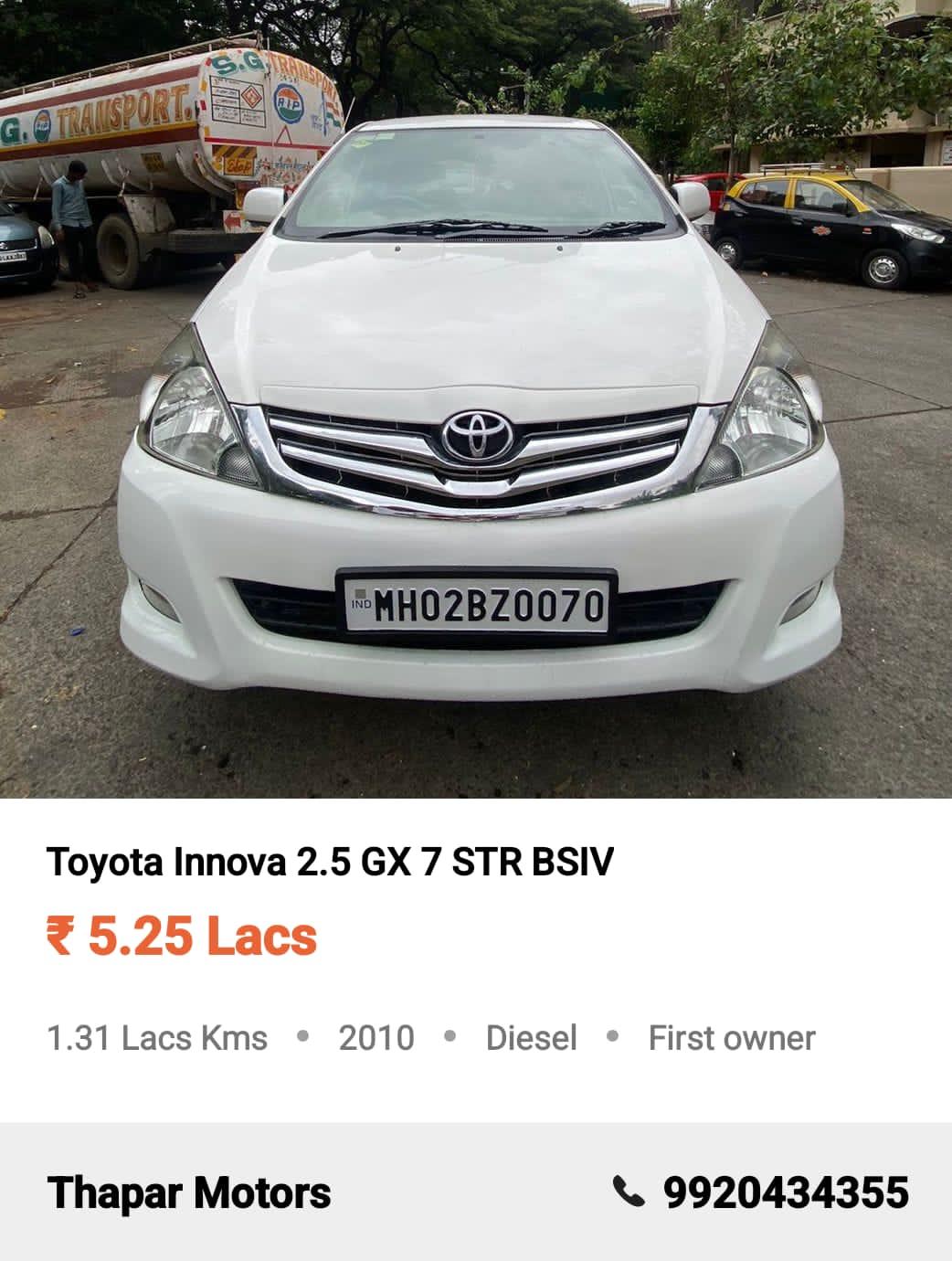 TOYOTA INNOVA 2010 GX MANAUL DIESEL 7STR