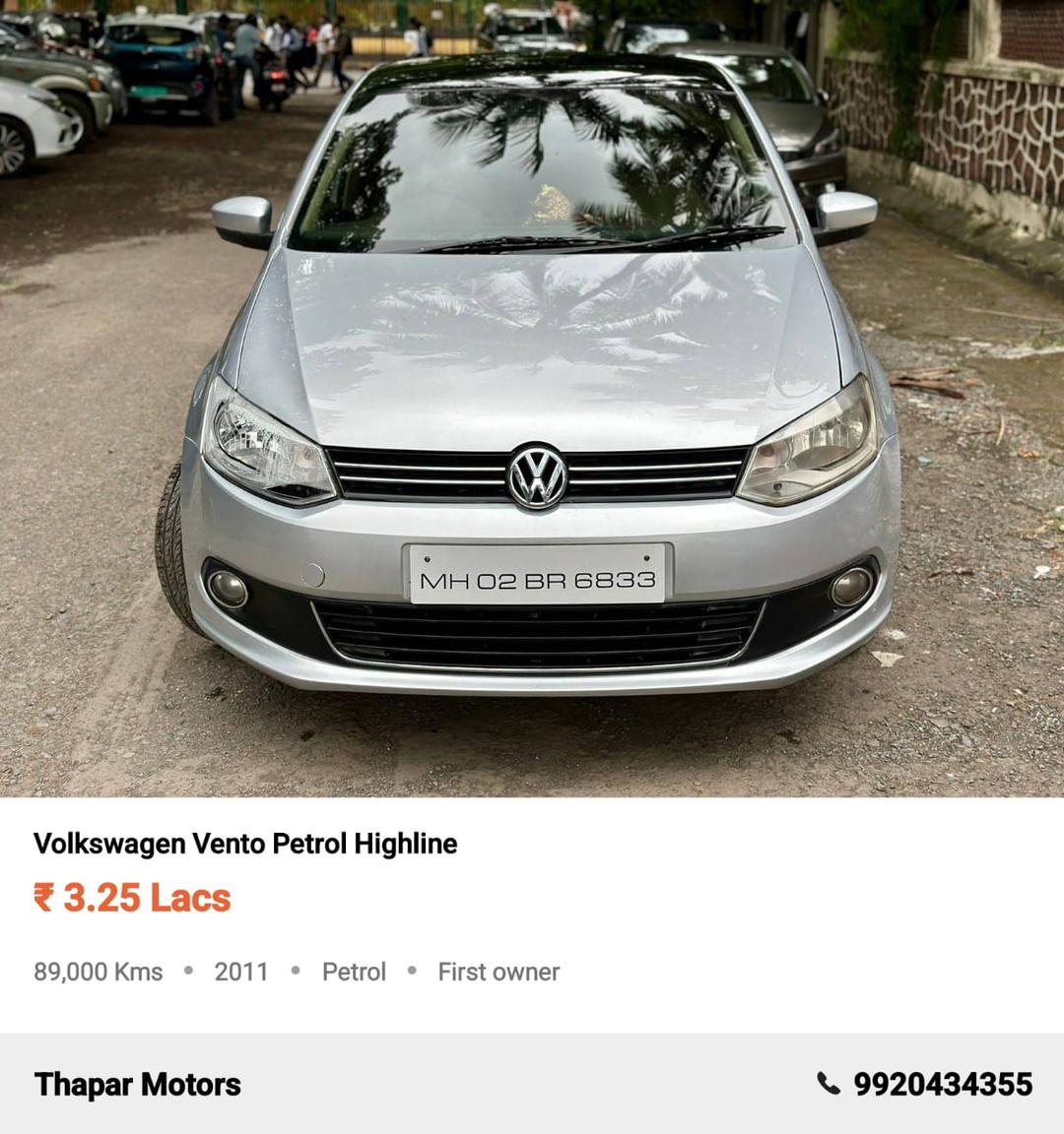 VOLKSWAGEN VENTO 2011 HIGHLINE MANUAL PETROL WITH CNG