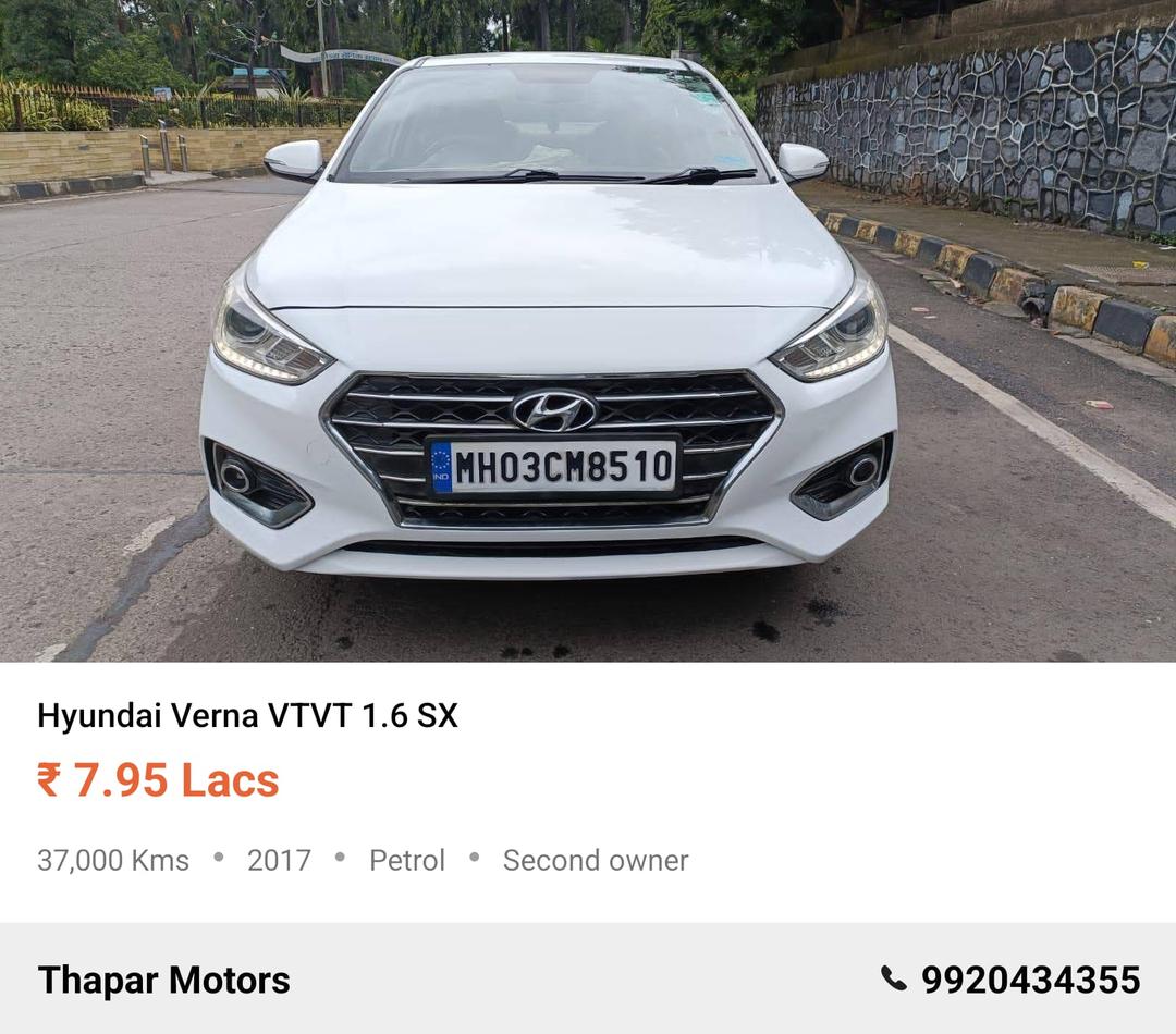 HYUNDAI VERNA 2017 SX MANUAL PETROL