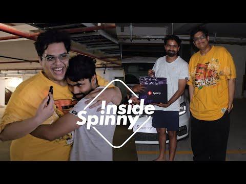 Thumbnail Inside Spinny | Vlog 4 | @TanmayBhatYT surprises his friend with a car 🚗