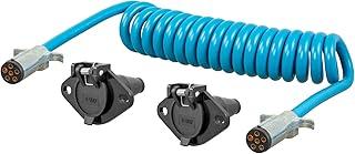 CURT 57286 8-Foot Flat Towing 6-Way Round Motorhome to Dinghy Vehicle Wiring Adapter Extension Harness and Sockets